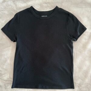 American Eagle Hey Baby Black Short Sleeve Tee